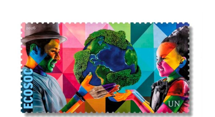 Artista brasileiro traz preocupação com futuro da vida no planeta Artista brasileiro traz preocupação com futuro da vida no planeta para selo comemorativo da ONU