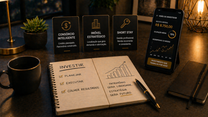 Modelo integra aquisição via consórcio e operação de short stay para geração de renda mensal